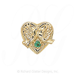 GS114 E - 14 Karat Gold Emerald Slide 